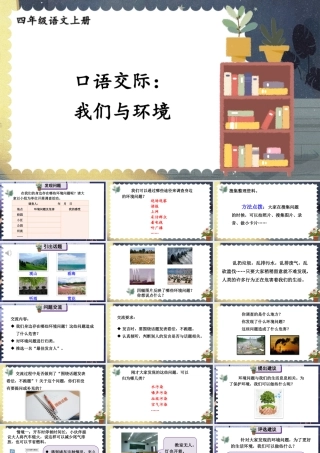 （24人教统编版小学语文）四年级上册第一单元口语交际：我们与环境【课件】