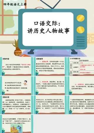 【24统编版】小学语文四年级上册第八单元口语交际：讲历史人物故事课件