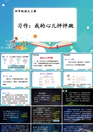 【24统编版】小学语文四年级上册第八单元习作：我的心儿怦怦跳课件