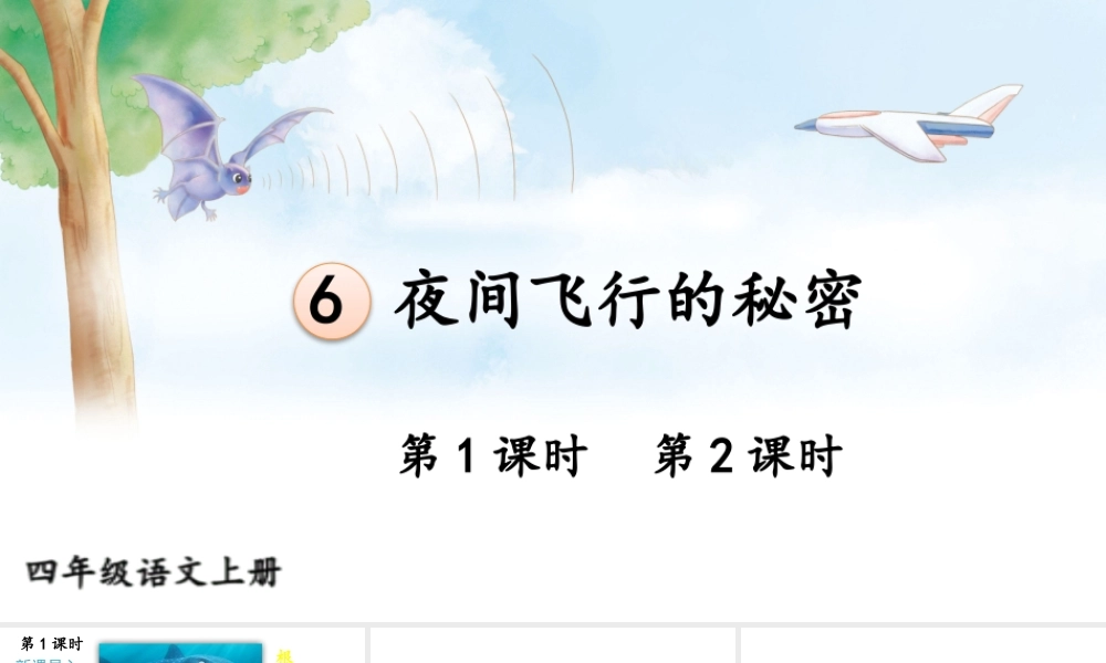 【24统编版】小学语文四年级上册第二单元6 夜间飞行的秘密课件