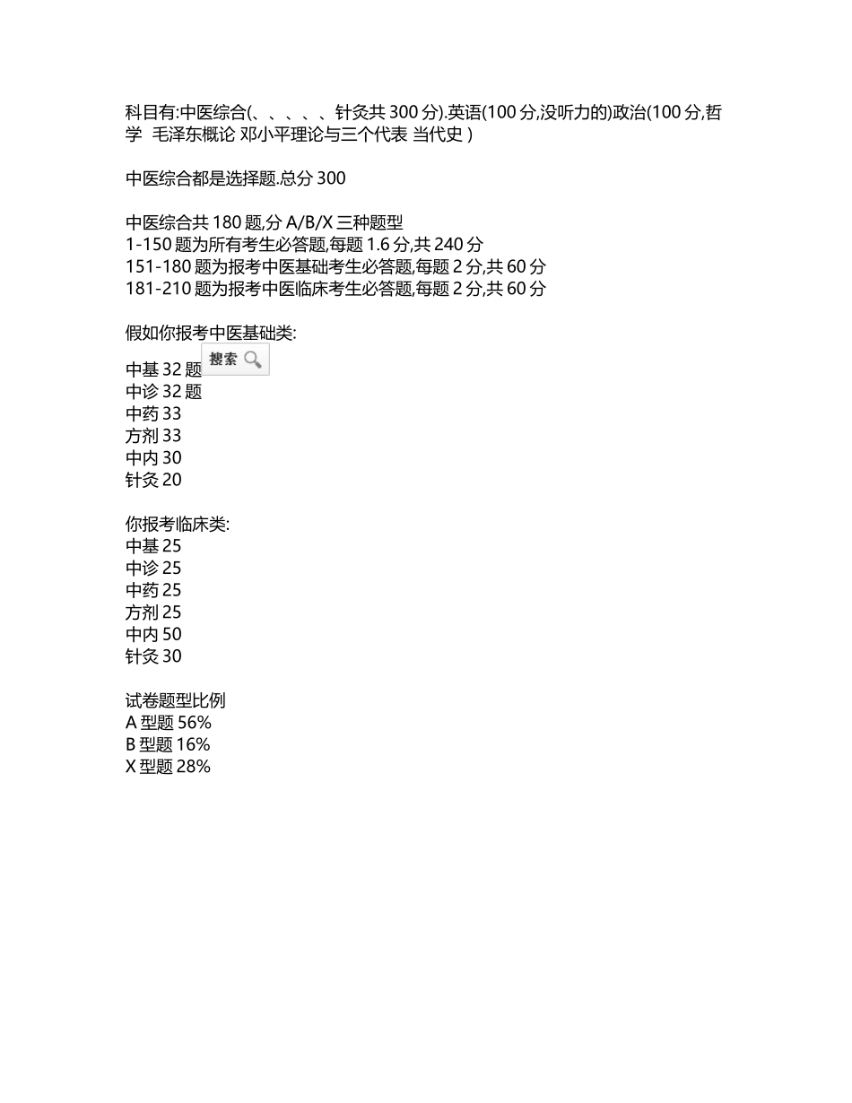 中医综合考研科目_第2页