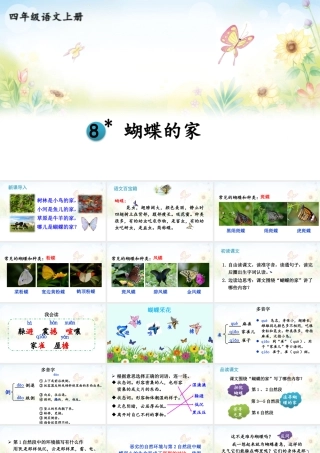 【24统编版】小学语文四年级上册第二单元8 蝴蝶的家课件