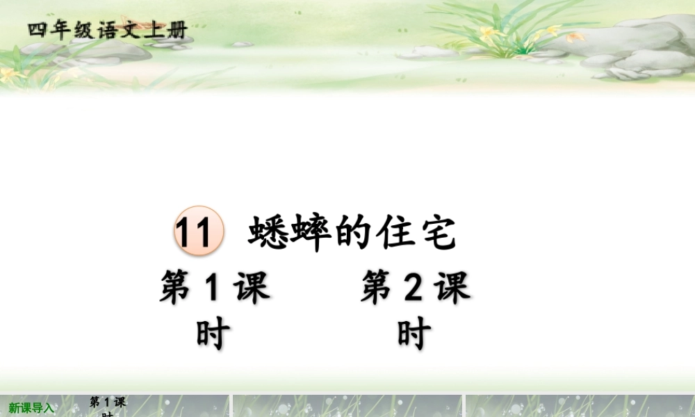 【24统编版】小学语文四年级上册第三单元11 蟋蟀的住宅课件