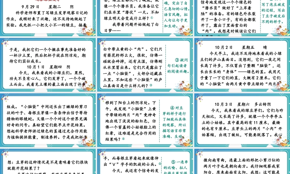【24统编版】小学语文四年级上册第三单元习作：写观察日记课件