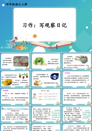 【24统编版】小学语文四年级上册第三单元习作：写观察日记课件