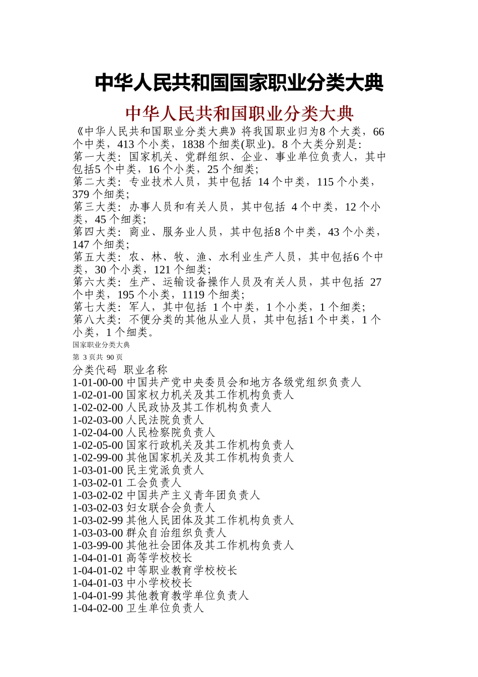 中华人民共和国国家职业分类大典 _第1页