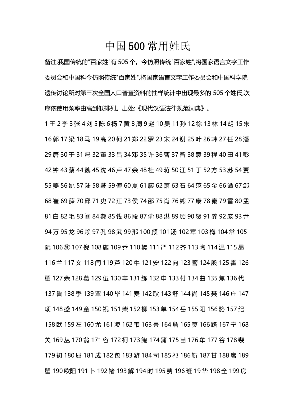 中国500常用姓氏_第2页
