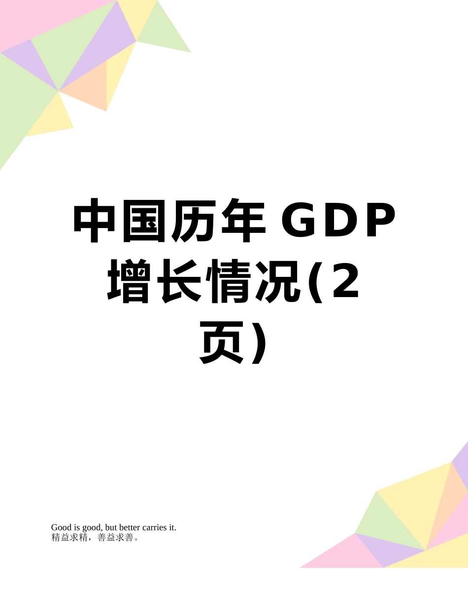 中国历年GDP增长情况_第1页