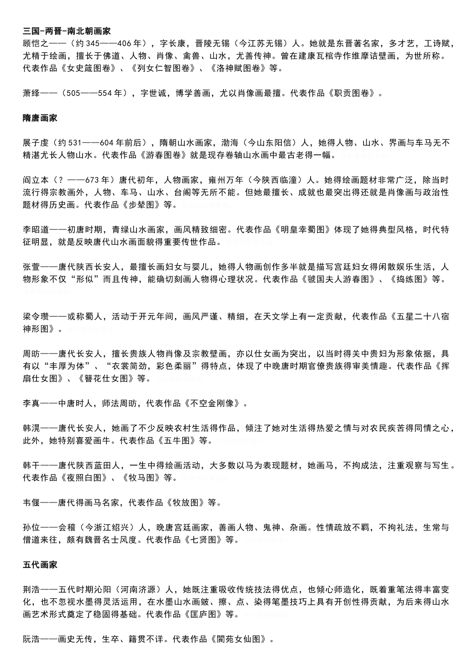 中国古代画家汇总_第1页