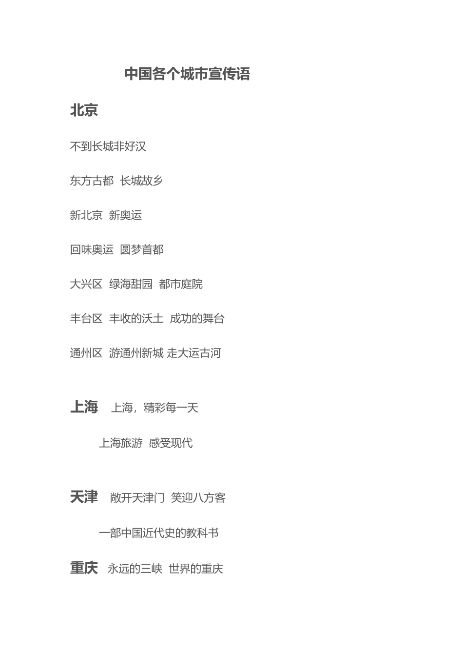 中国各个城市宣传语_第2页