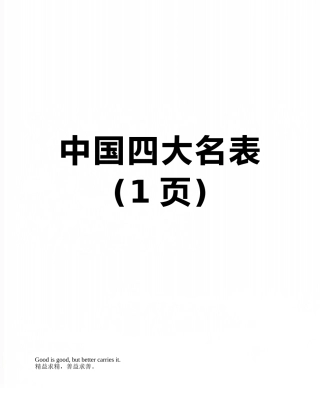 中国四大名表