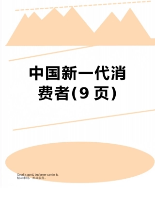 中国新一代消费者