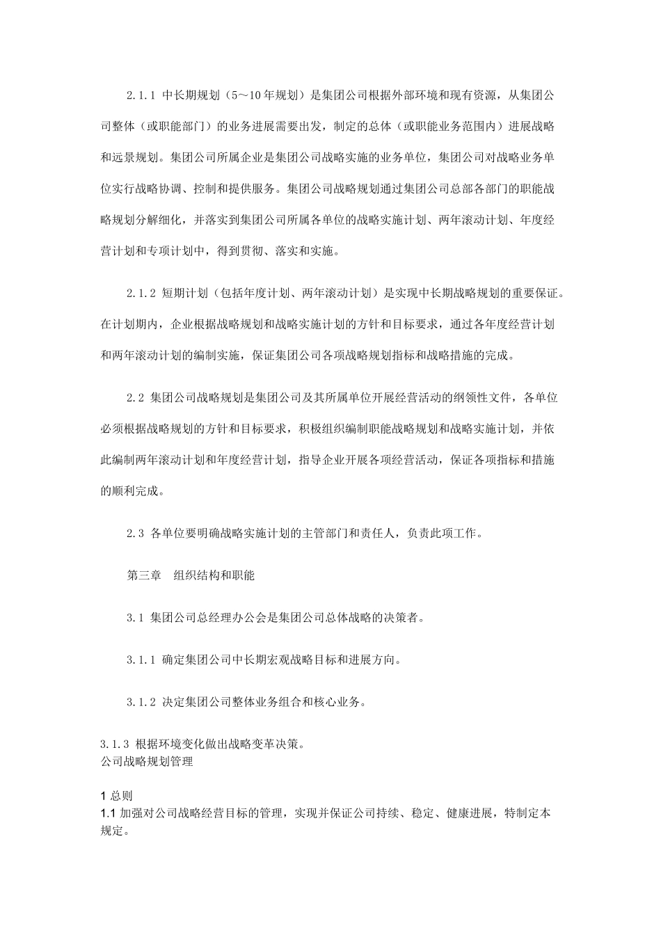 中国某集团公司战略规划管理暂行办法_第3页
