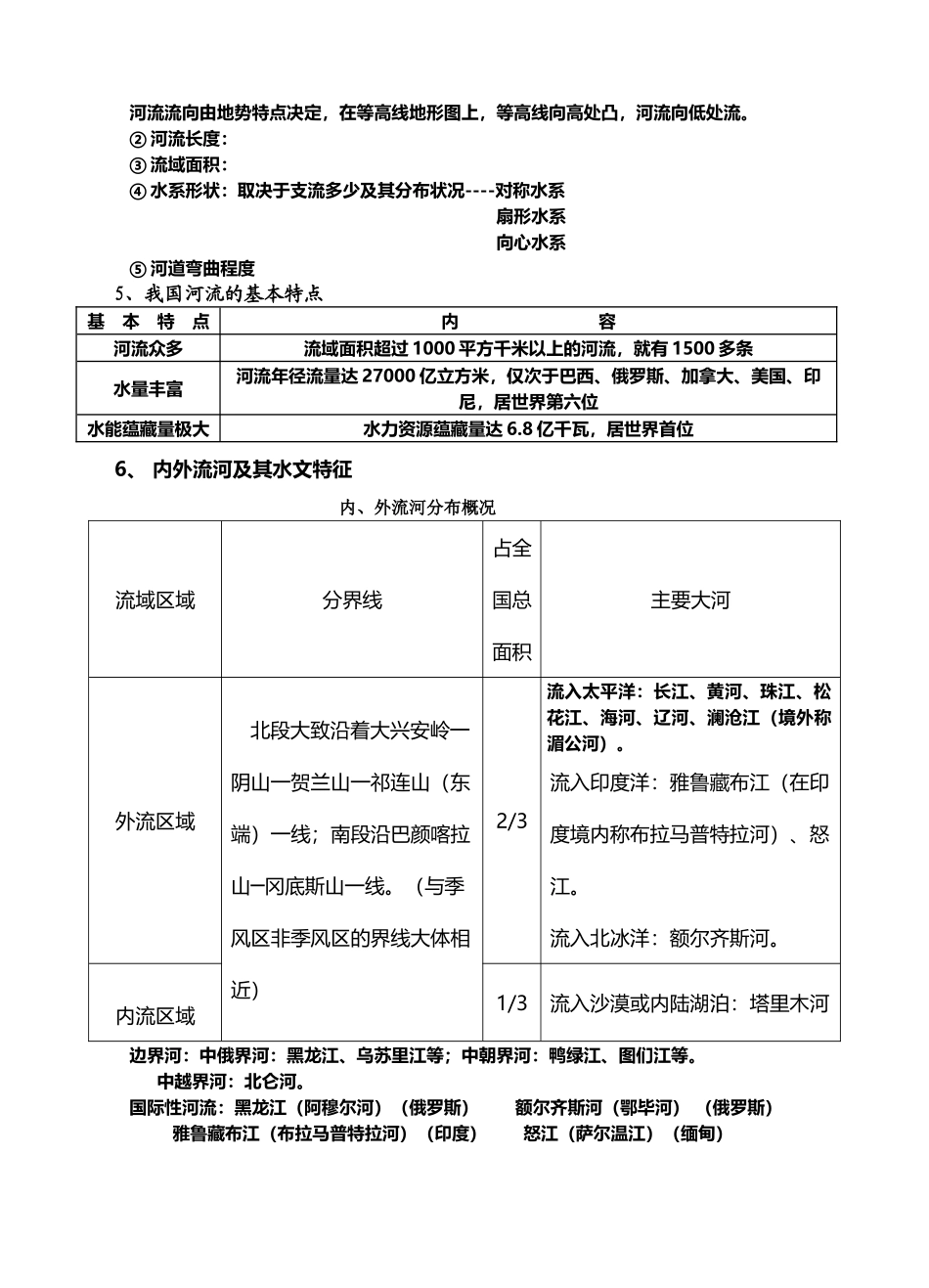 中国的河流和湖泊复习-学案_第3页
