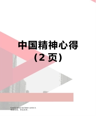 中国精神心得