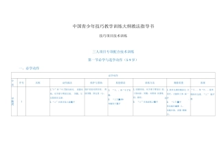 中国青少年技巧教学训练大纲教法指导书-三人项目专项配合技术训练