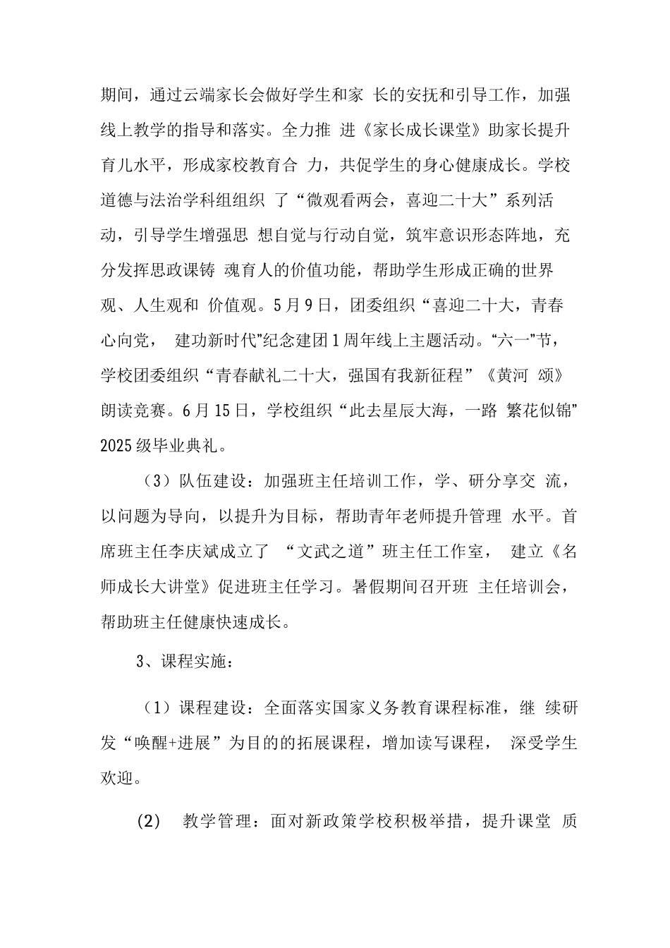 中学2025年规划完成情况_第3页
