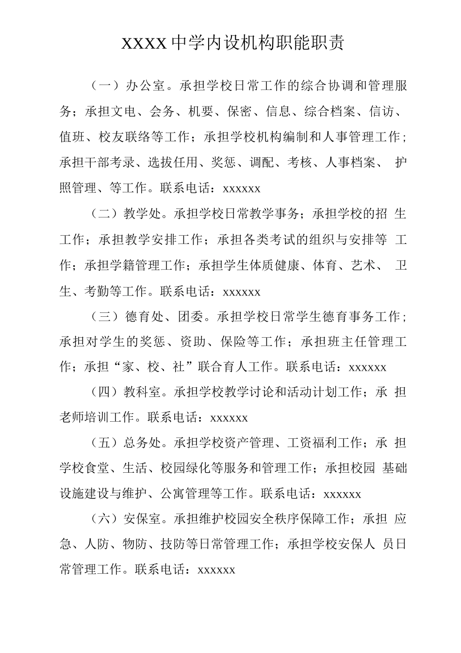 中学内设机构职能职责_第1页