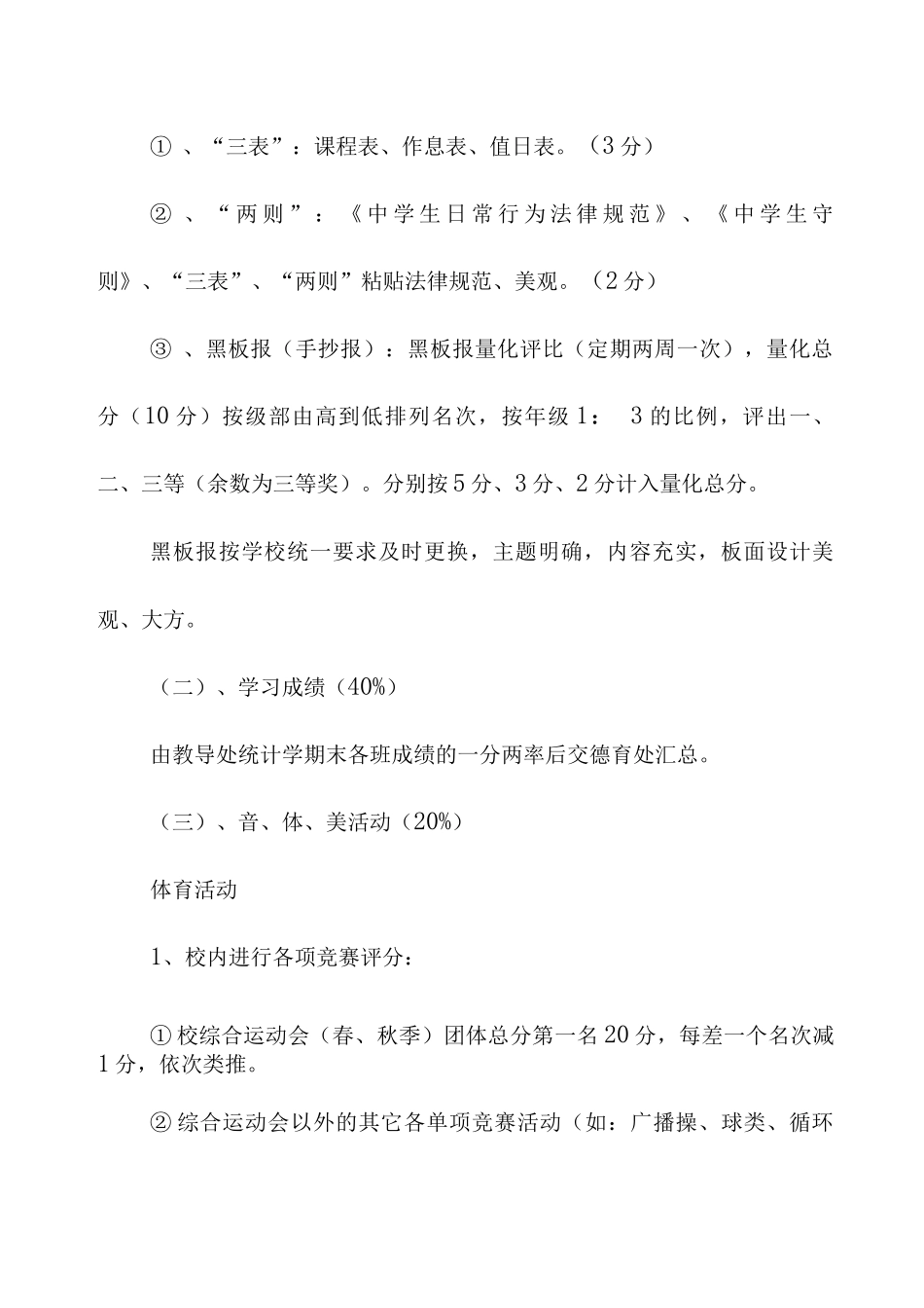 中学班集体量化管理考评方案_第3页
