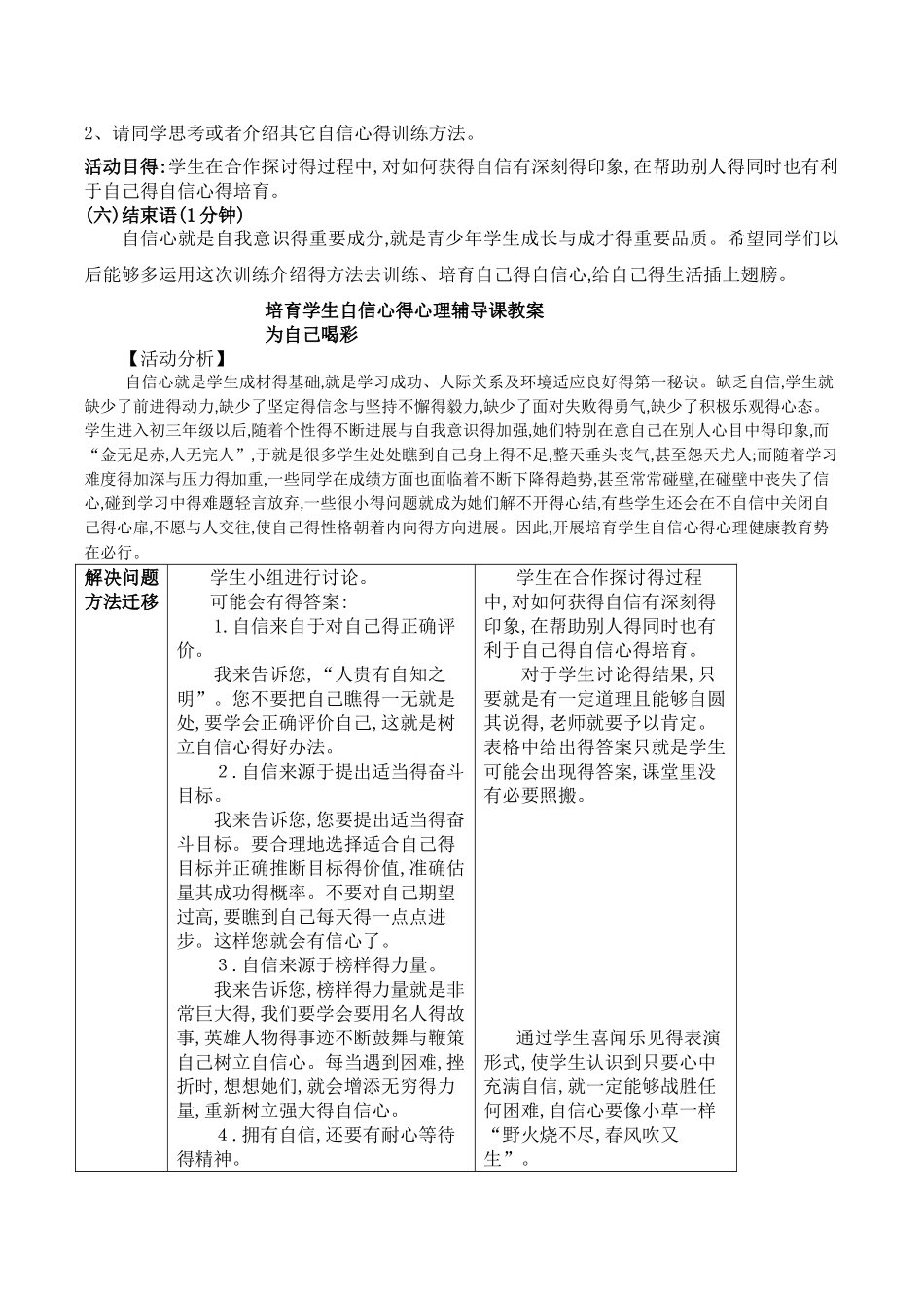 中学生自信心培养团体心理活动方案_第3页