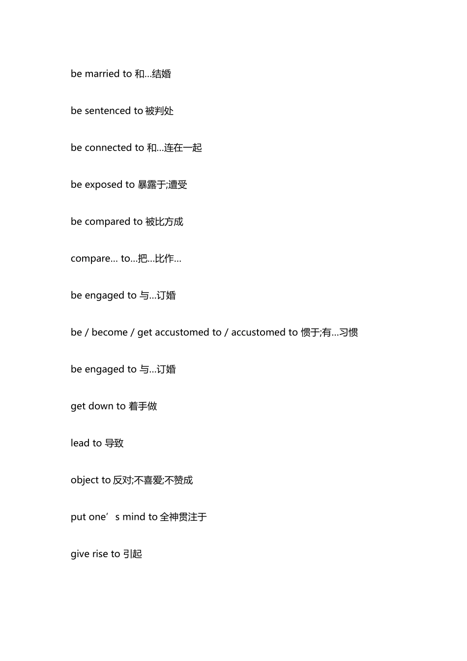 中学英语常见带介词的to短语归纳_第3页