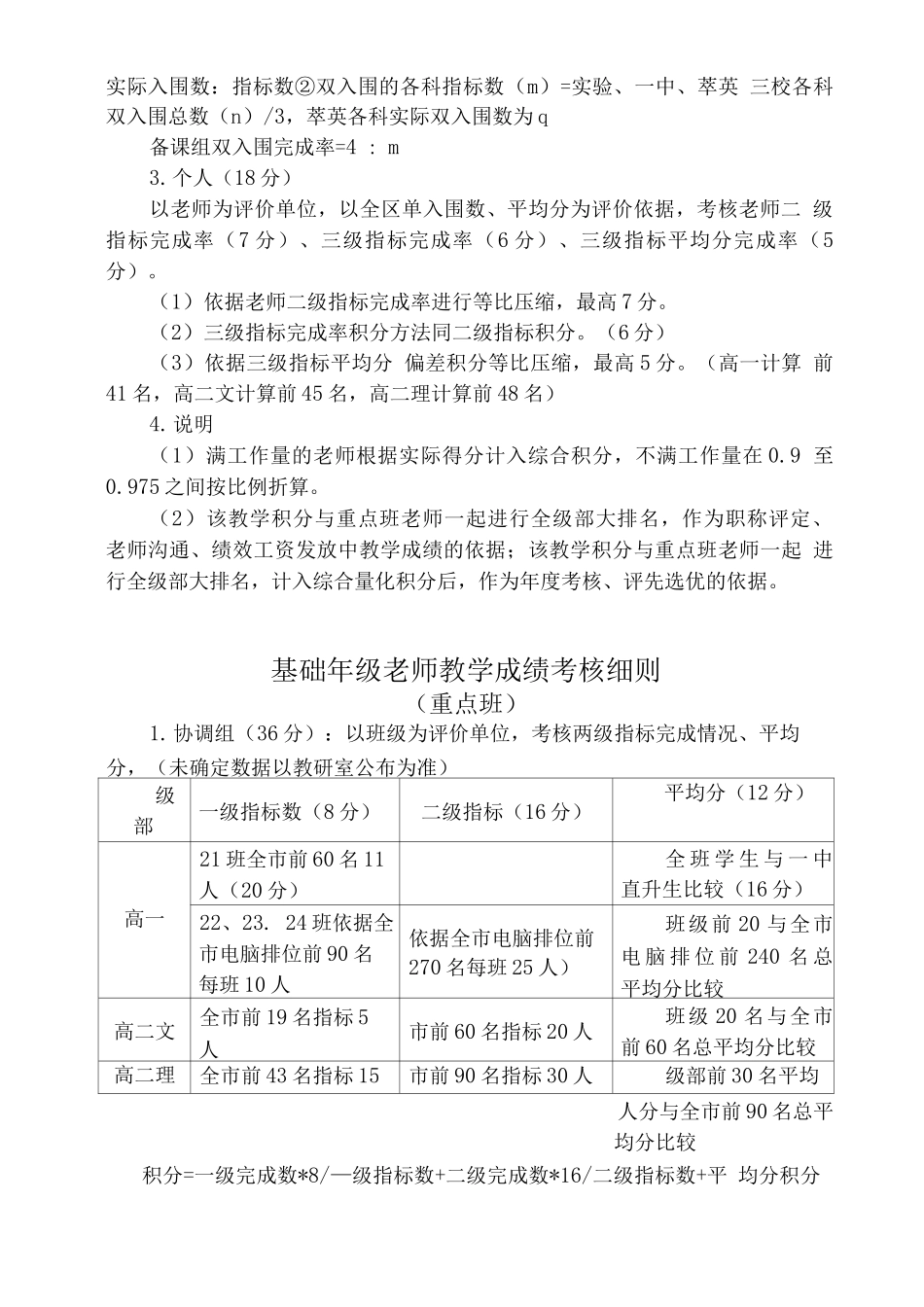 中学高中部统考学科教师考核办法_第3页