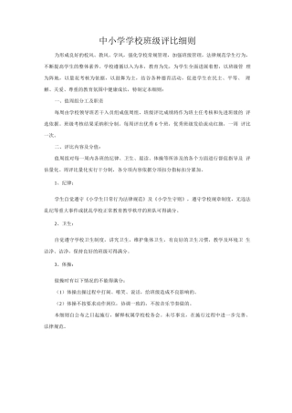 中小学学校-班级周评比细则