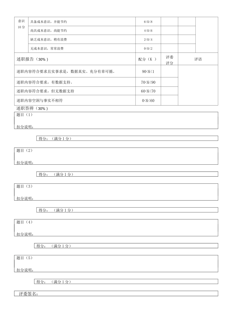 中层述职评价表_第2页