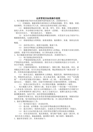 中式快餐仓库管理员标准操作流程-2