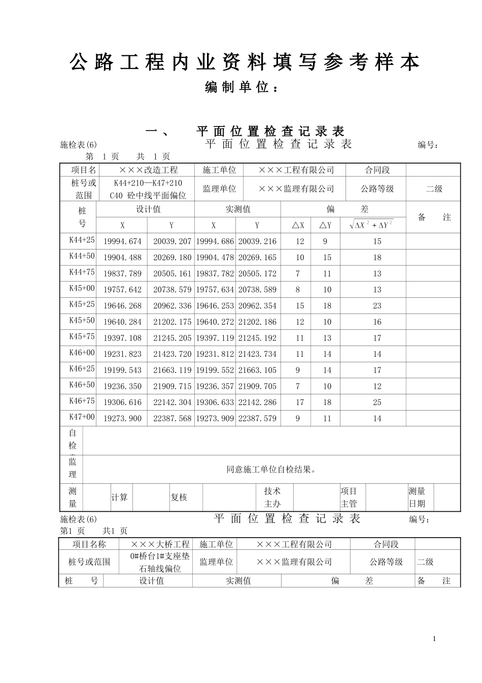 公路工程监理抽检资料填写参考_第1页