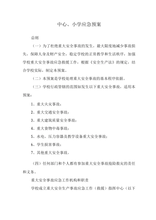 中心小学应急预案