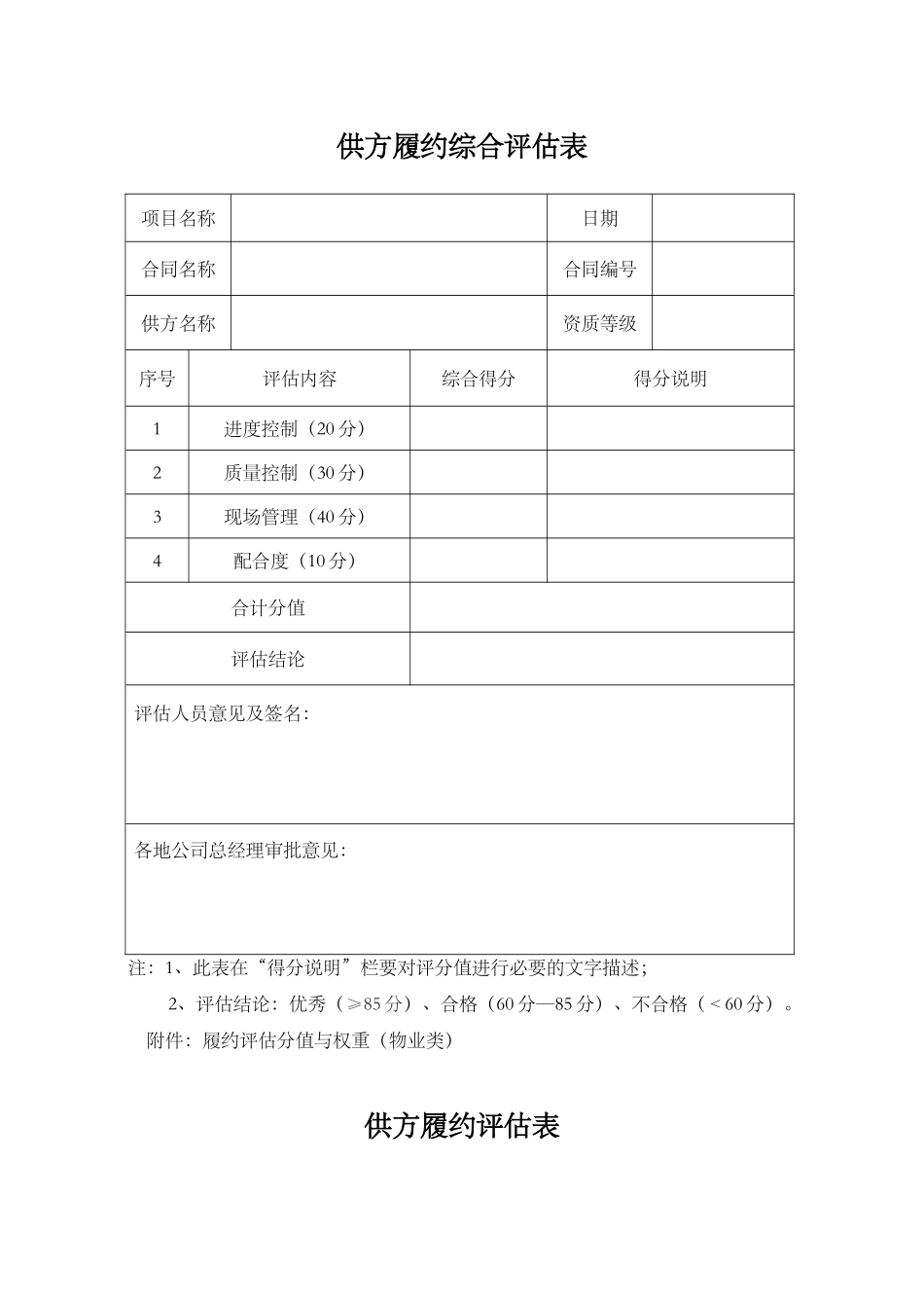 合同履约评估表_第1页