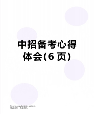 中招备考心得体会