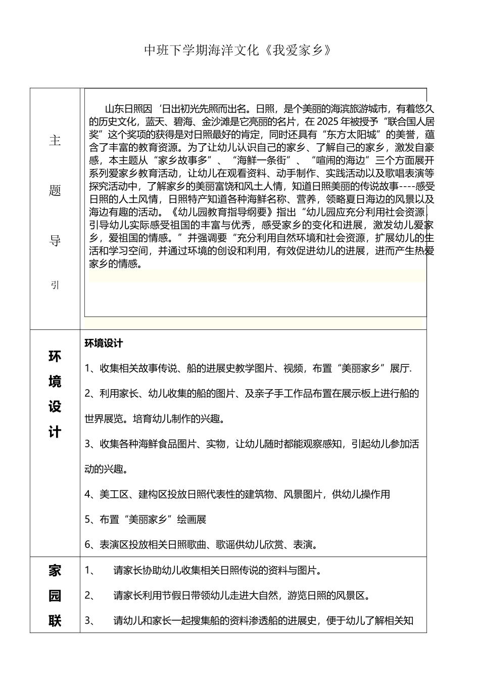 中班下学期《我爱家乡》主题计划_第2页