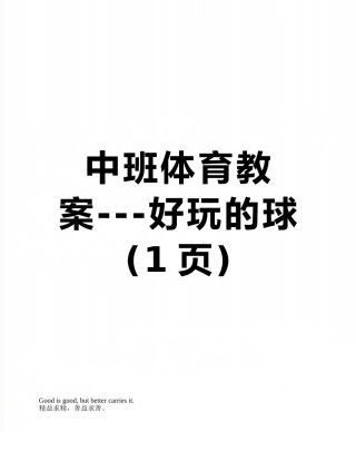 中班体育教案---好玩的球