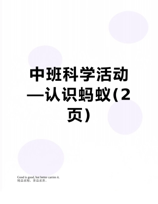 中班科学活动—认识蚂蚁