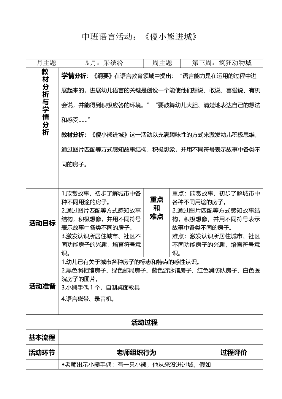 中班语言《傻小熊进城》_第2页