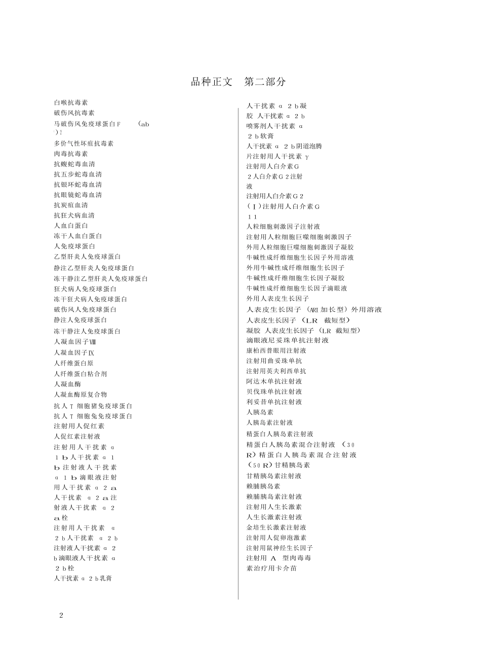 2025年版《中国药典》三部目录_第2页