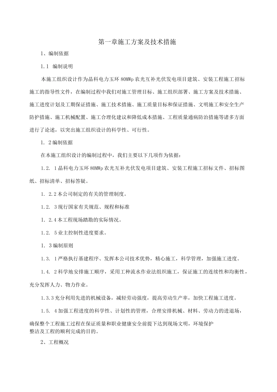 光伏电站施工详细组织方案_第2页