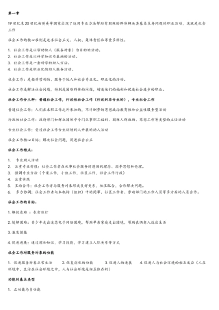 中级社会工作实务综合能力重点整理
