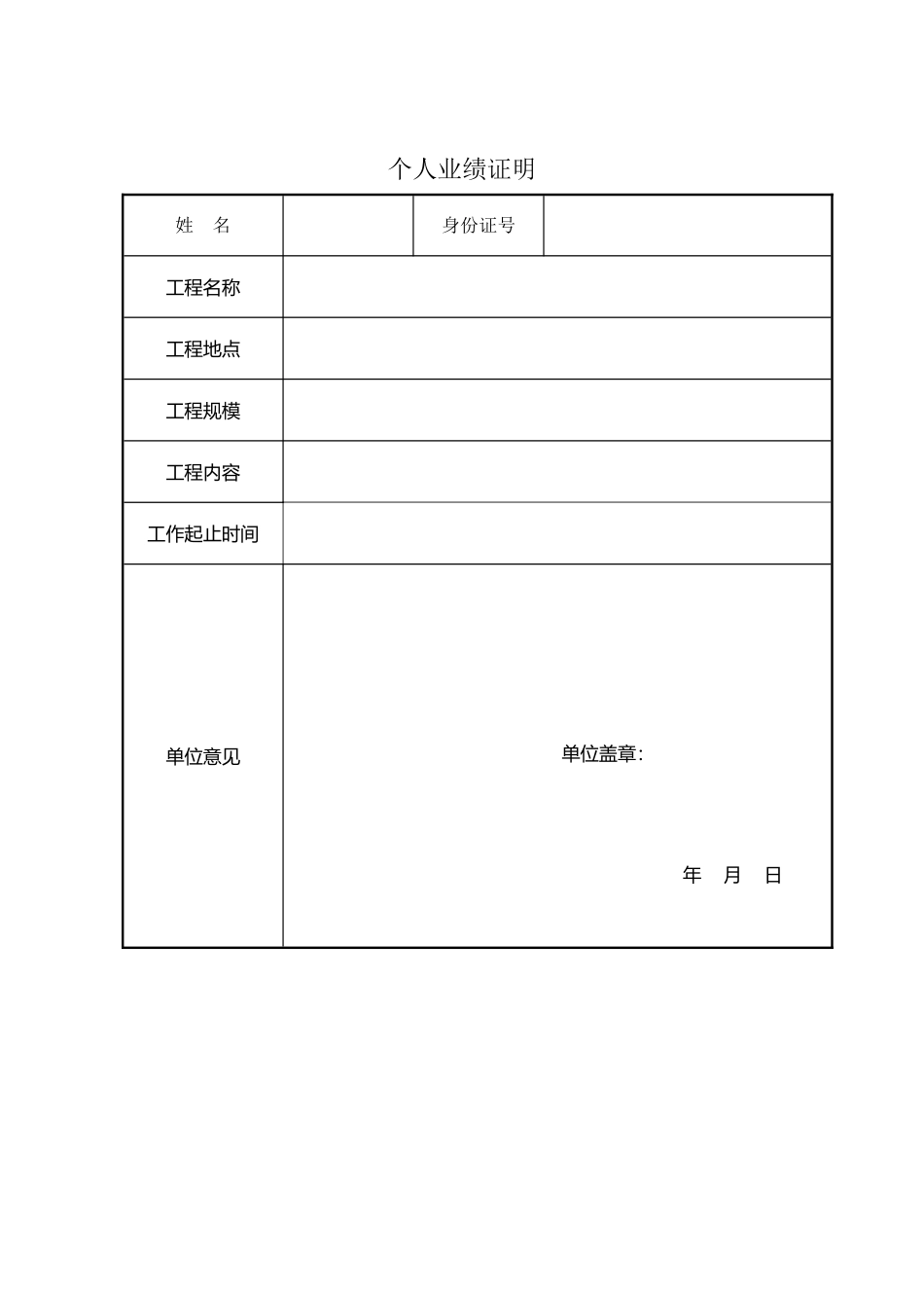 中级职称个人业绩证明空表_第2页