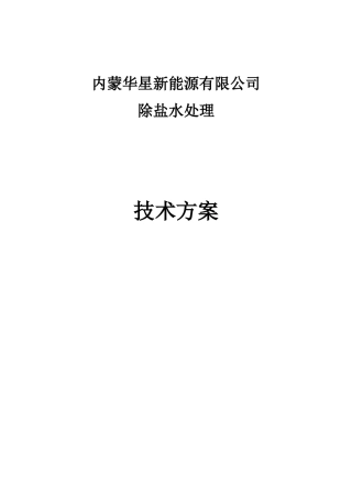 内蒙古华兴除盐水方案