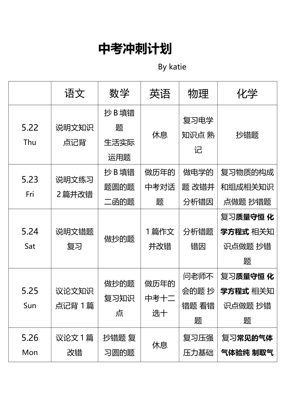 中考冲刺计划_第2页