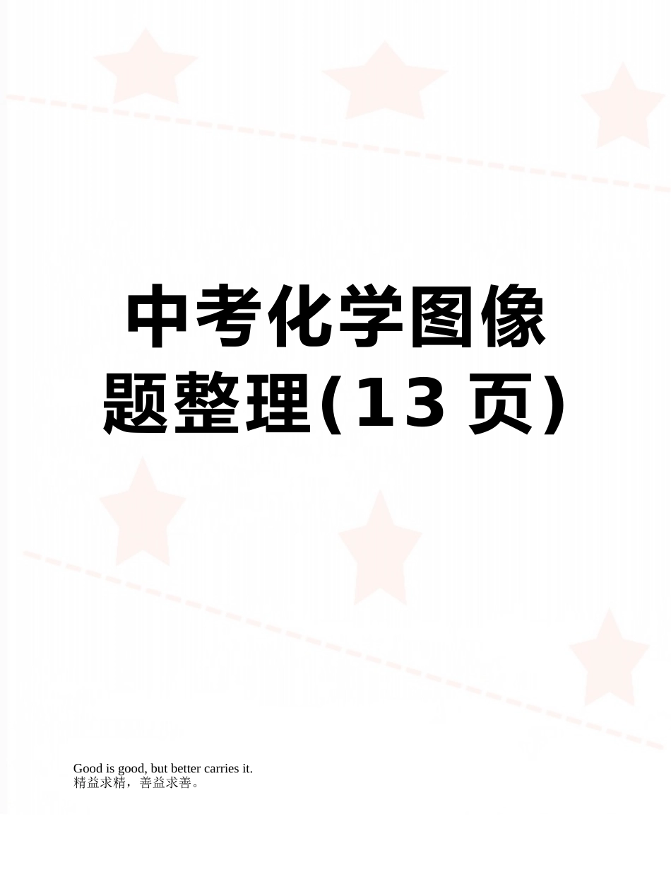 中考化学图像题整理_第1页
