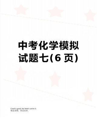 中考化学模拟试题七