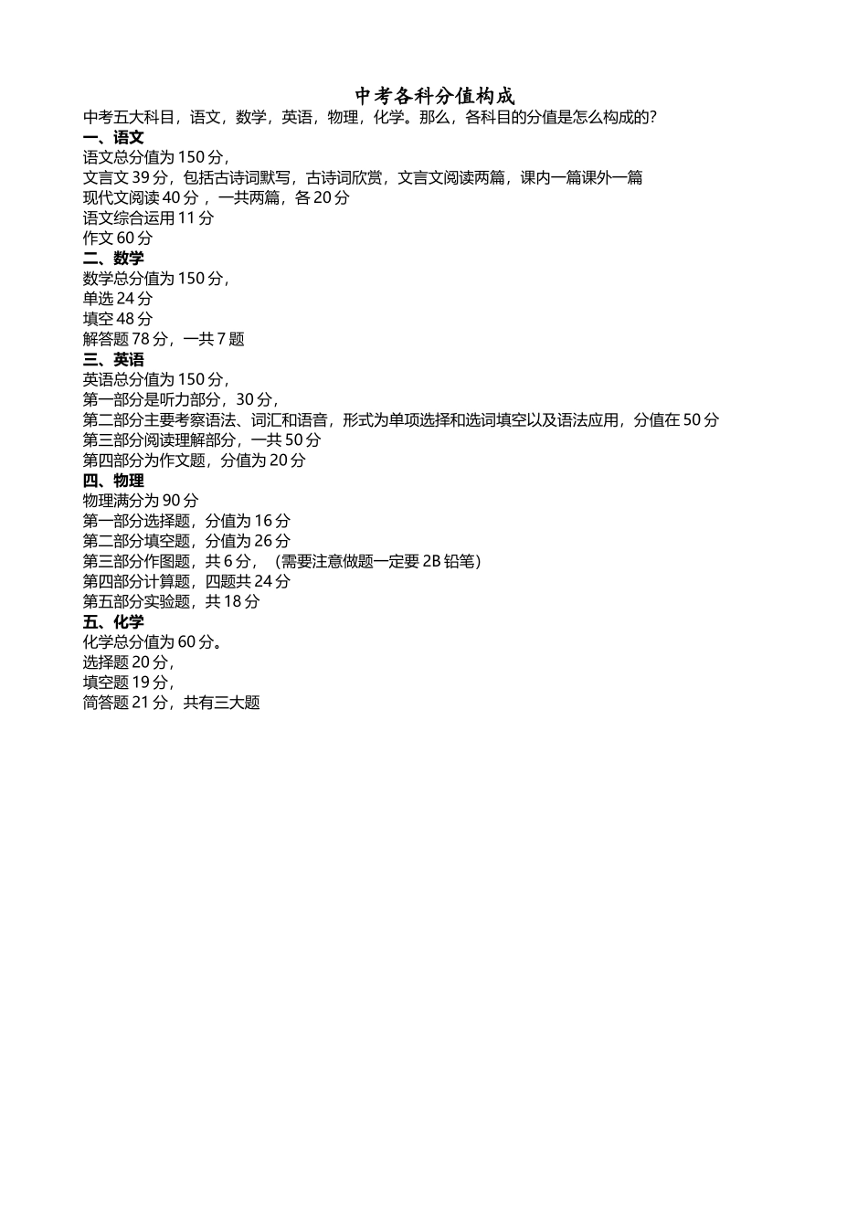 中考各科分值构成_第2页