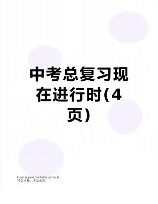 中考总复习现在进行时