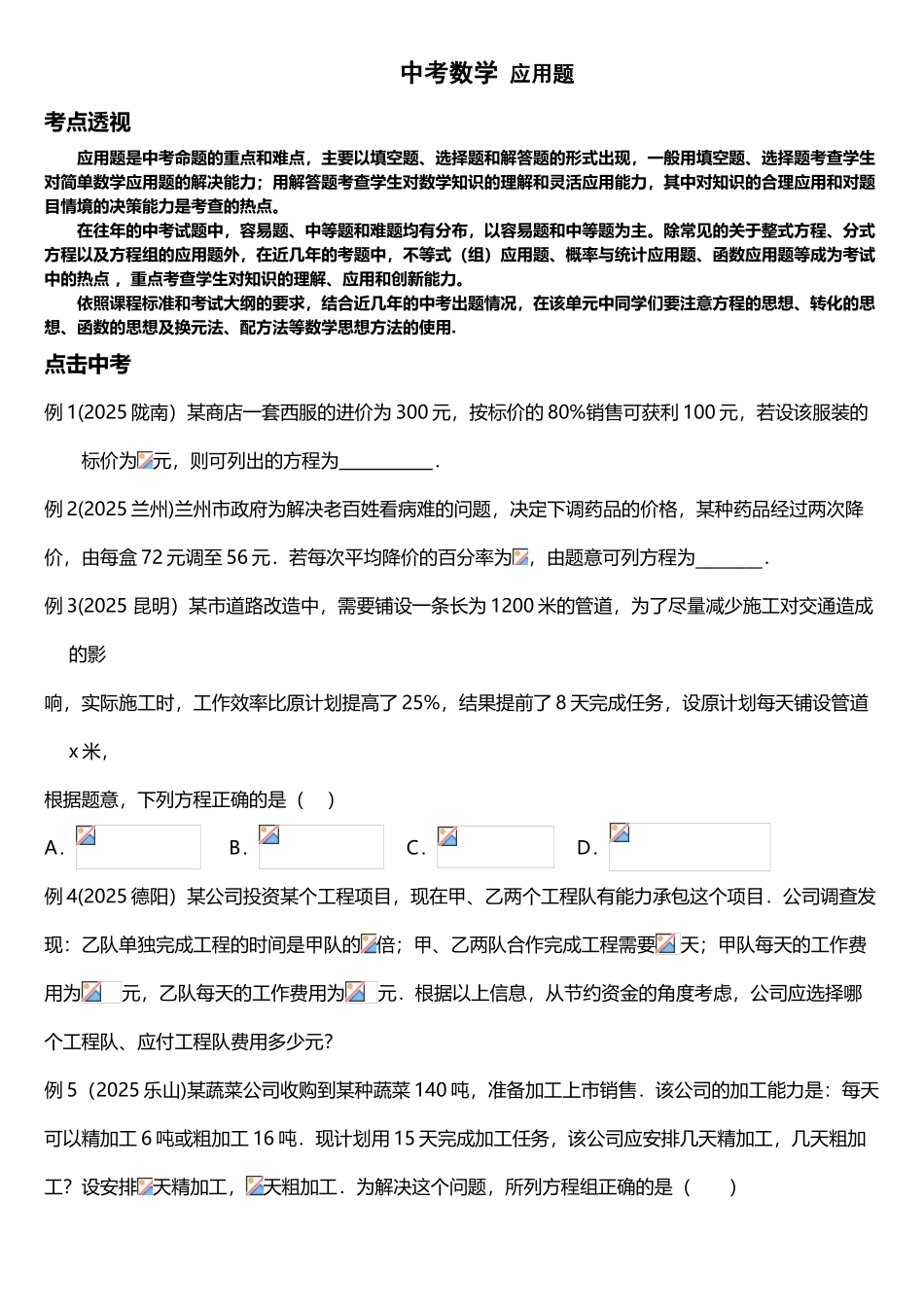 中考数学应用题专题_第2页