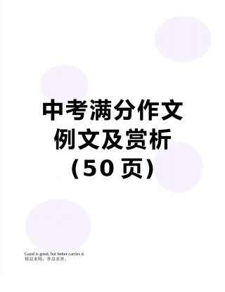 中考满分作文例文及赏析