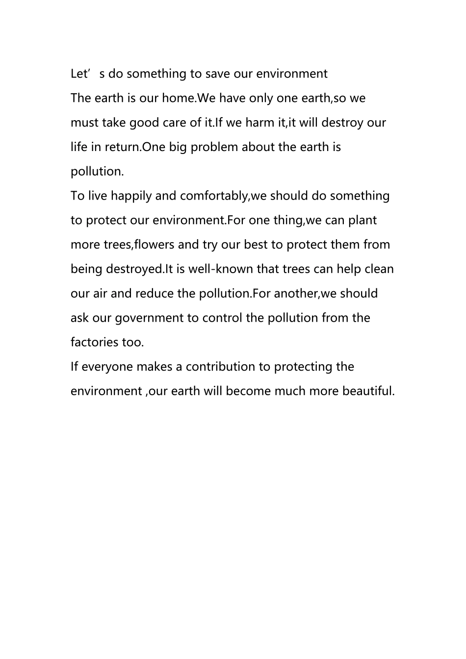 中考英语作文Let27s-do-sth.-to-save-our-environment_第2页